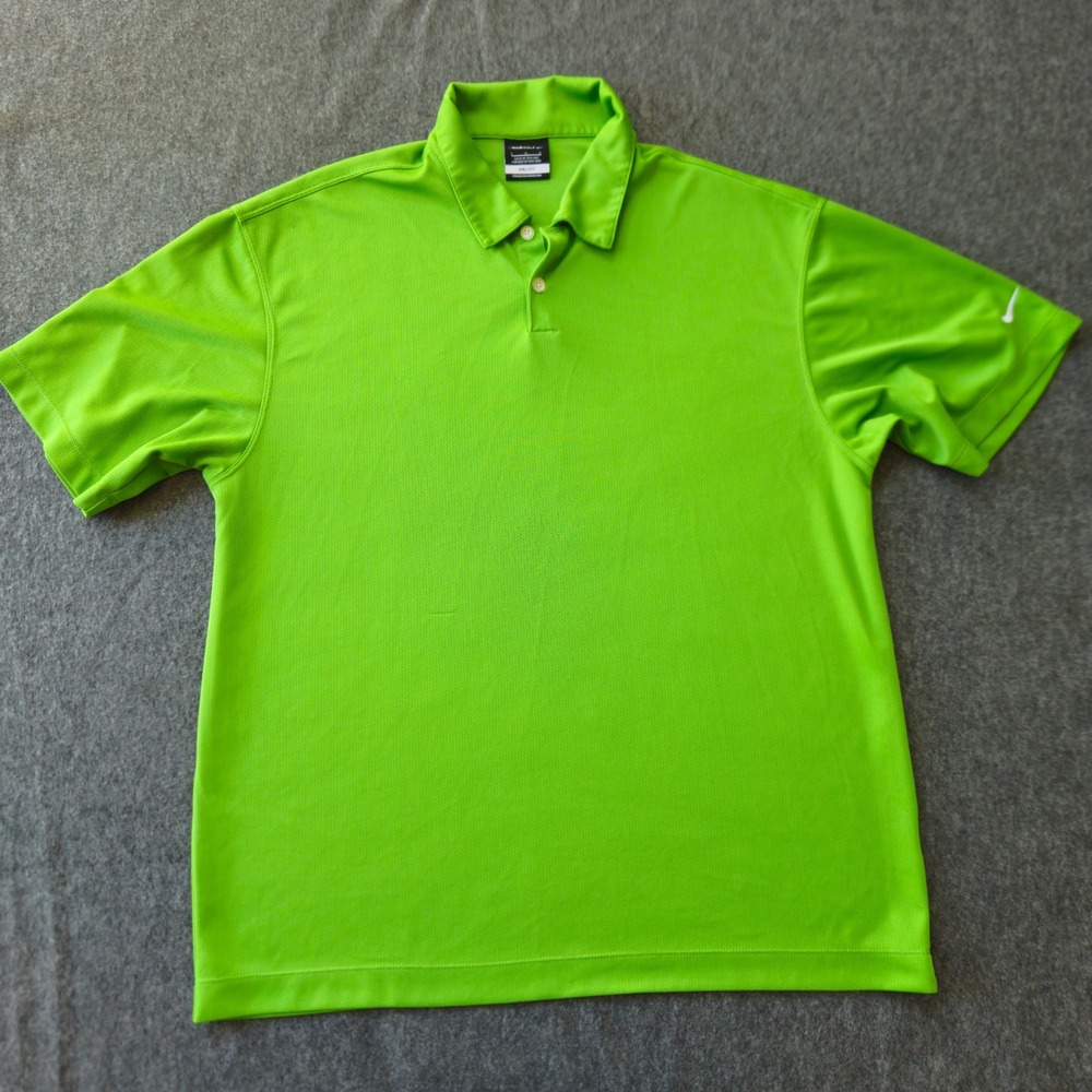 Nike Golf Dri-FIT Polo Shirt Mens Large Lime Green Short Sleeve 445591-383